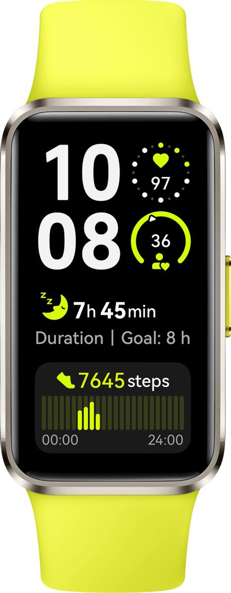 Фитнес-трекер Huawei Band 10 Nora-B29F,  1.47",  серебристый / зеленый [55020elc]